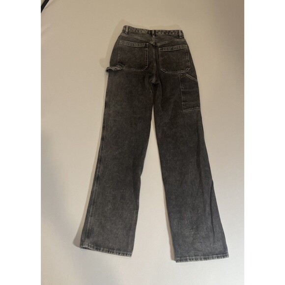 Pacsun 90's Bf Carpenter Jeans Womens 27 black/ gray Denim High Rise - Picture 12 of 16